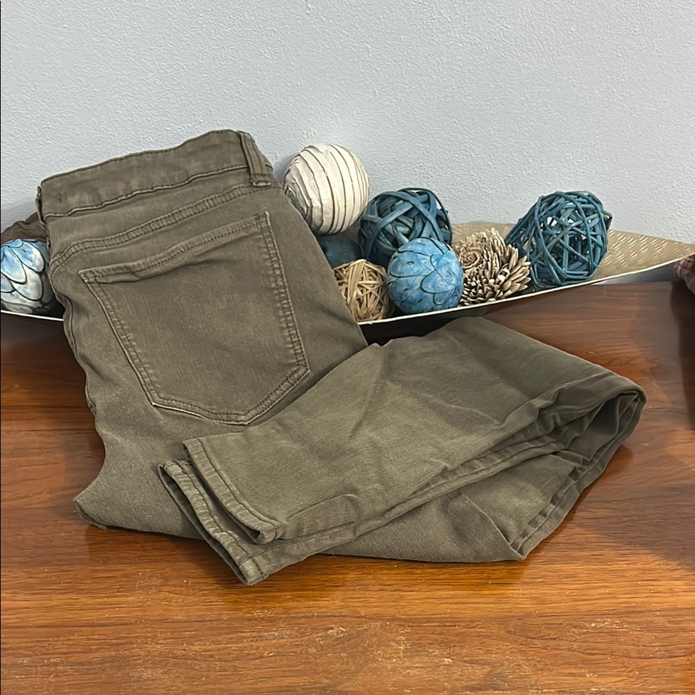 Olive Green Denim Jeans